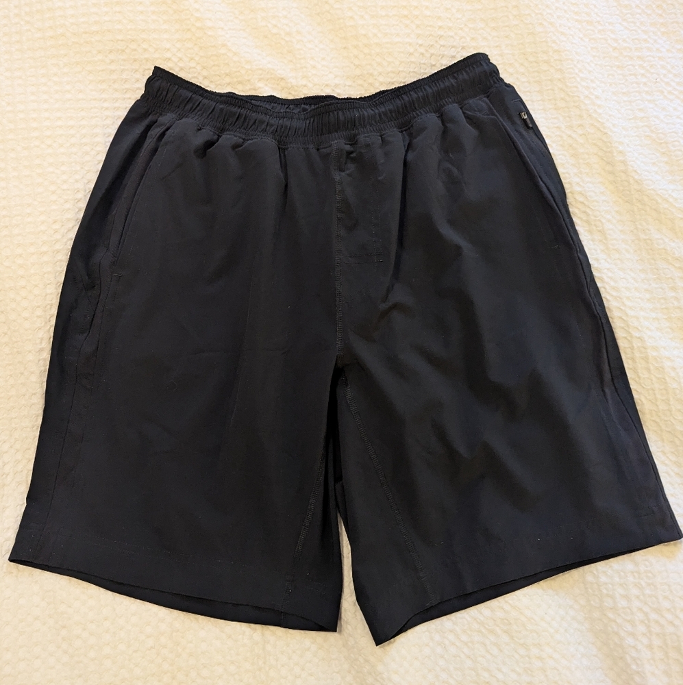 Fourlaps Men's Black Lined Athletic Running Shorts Medium Athleisure